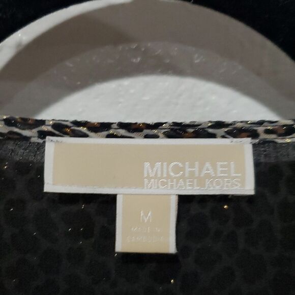 Michael Kors Julia Dress in Leapord Print with Gold Metallic Threads Size M - Picture 13 of 14